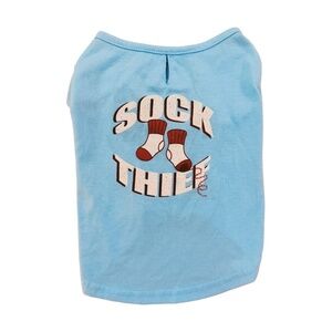 NWOT Youly The Maverick Sock Thief Dog Shirt Small | Funny Blue Graphic Tee